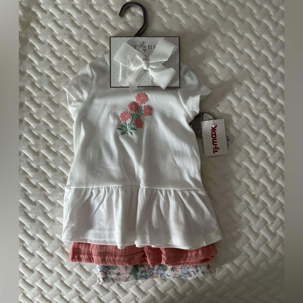 3 Piece Floral Baby Shirts with Shorts